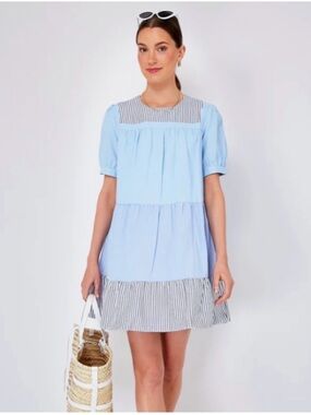 English Factory - Tuckernuck Exclusive Quinn Dress - Blue Stripe - Size Small